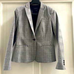 NEW, Banana Republic blazer, checkered black, white, red, blue, size 4